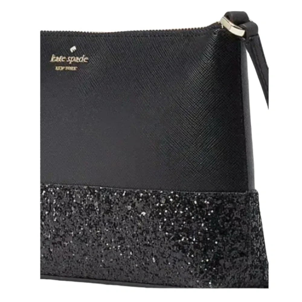 Kate Spade black flash glitter Crossbody NWT